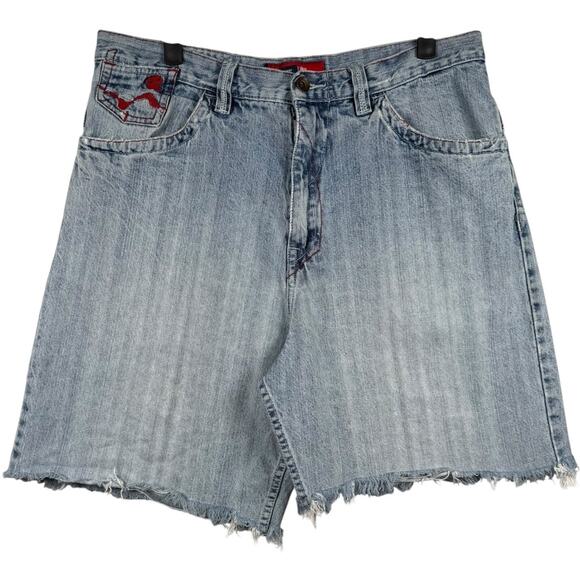 Vintage Rocawear Raw Hem Denim Shorts 34 - Picture 1 of 7